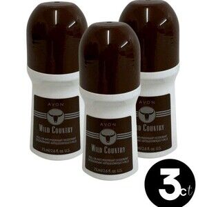 Avon Wild Country Men's Roll-on Deodorant 2.6oz Pack of 3 Long Lasting Few Left!